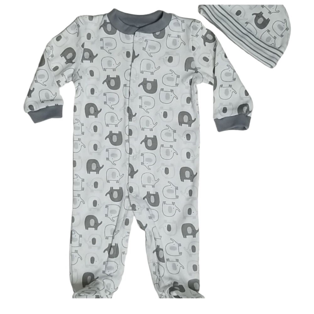 Baby Gear Baby Footsie Bodysuit Beanie Set 3-6M